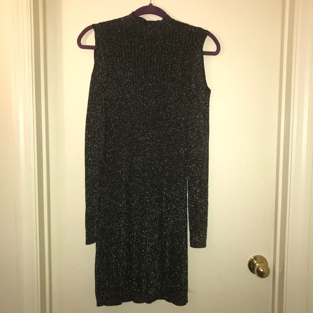 Xhilaration Black and Silver Glitter Dress